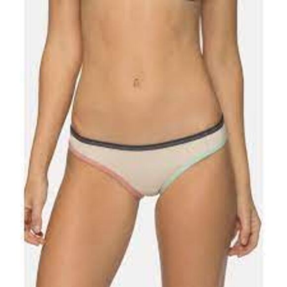 NEW! Tavik Bikini Bottoms Jayden Moderate Bottom Color Block Tapioca - XS - Picture 1 of 5